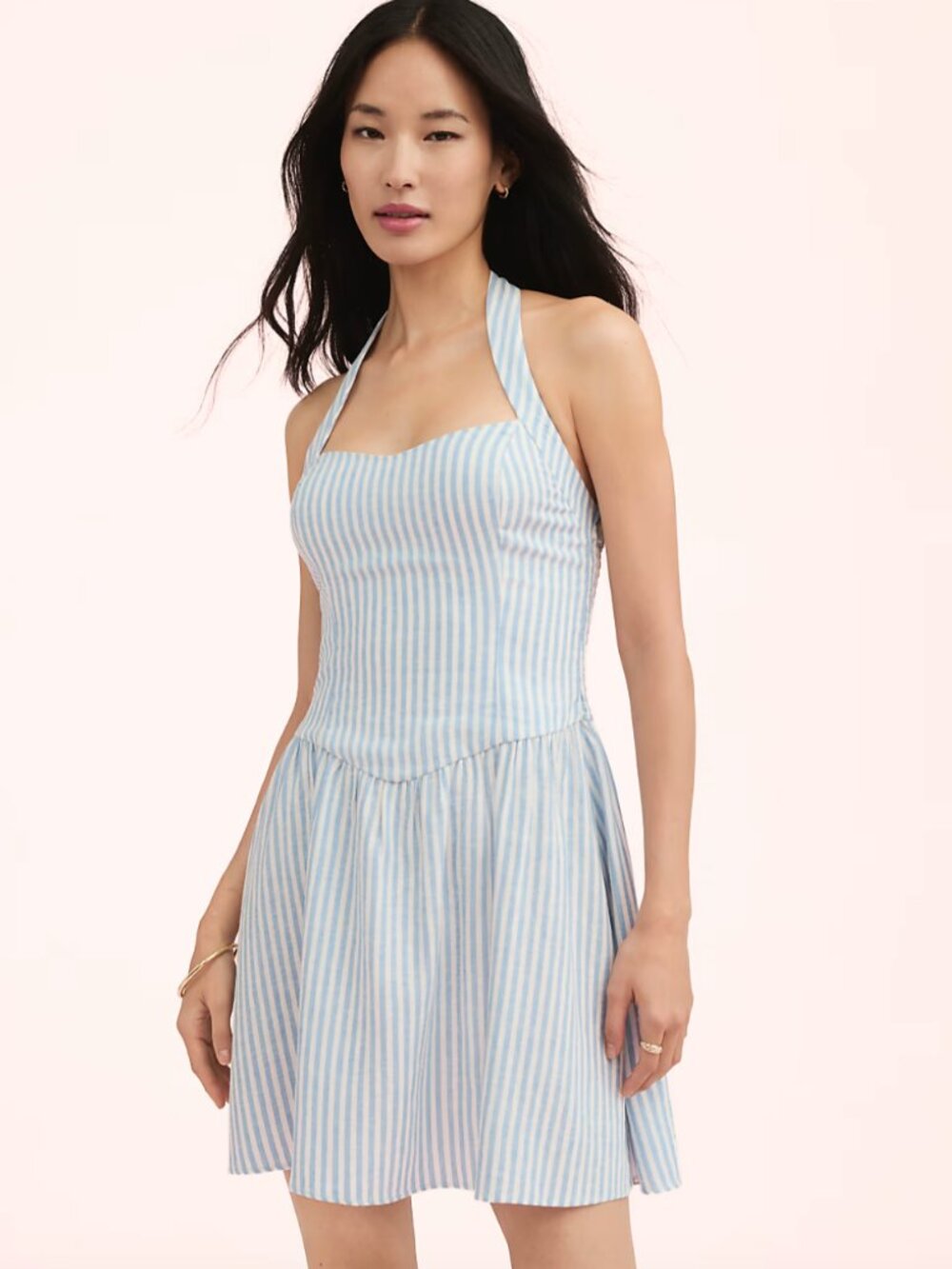 Loft Blue and White Stripe Halter Mini Dress NWT - Size 0
